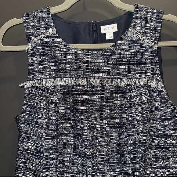 J.Crew Tweed Fringe Sheath Dress Size 4 - Picture 2 of 5